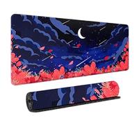 Japanese Art Design 900x400 Mouse Mat Smooth Gliding PC Mousepad Washable Surface Firm Grip Base for Home Laptop Gamer High Precision Tracking