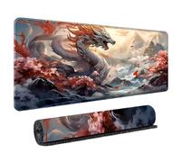Japanese Art Design 900x400 Mouse Mat Smooth Gliding PC Mousepad Washable Surface Firm Grip Base for Home Laptop Gamer High Precision Tracking