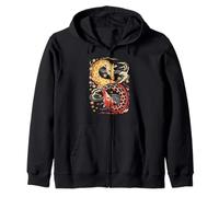 Japanese Art Giraffe Good And Devil Giraffes Zip Hoodie