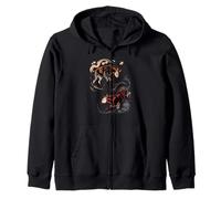 Japanese Art Okapi Good And Devil Forest Giraffe Zip Hoodie