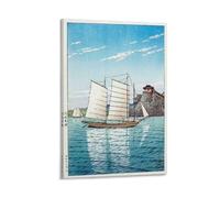 Japanese Art Prints Hasui Kawase-Evening, Soemoncho, Osaka 1933 Artworks Canvas Poster Wall Art Prints Home Modern Decor 12x18inch(30x45cm)