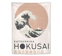 Japanese Art Retro Katsushika Hokusai's The Great Wave Off Kanagawa Poster Tapestry Prints Room Aesthetic Wall Art Bedroom Tapestries Walls Bedroom Home Decor 60"x80"