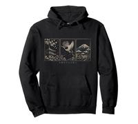 Japanese Art Sakura Crane Fuji Pagoda Zen Nature Pullover Hoodie