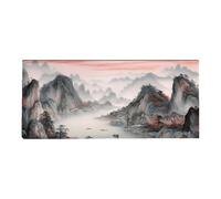 Japanese Art Style Extra Large Mouse Mat Design Available XXL Keyboard Pad 900x400mm Anti Fray Stitching Smooth Gliding Surface For Optical Mouse PC
