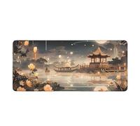 Japanese Art Style Extra Large Mouse Mat Design Available XXL Keyboard Pad 900x400mm Anti Fray Stitching Smooth Gliding Surface For Optical Mouse PC