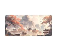 Japanese Art Style Extra Large Mouse Mat Design Available XXL Keyboard Pad 900x400mm Anti Fray Stitching Smooth Gliding Surface For Optical Mouse PC