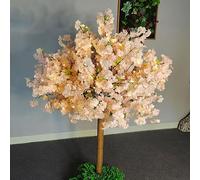 Japanese Artificial Cherry Blossom Trees Peach Tree Simulation Plants Wishing Tree Fake Silk Flower for Office Bedroom Living Party DIY Wedding Decor 1.5 * 1m