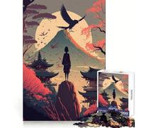 Japanese Autumn Raven Jigsaw 1000 Pieces for Teenagers Brain Exercise Clean Connection Real Challenge Unique Gift (38x52cm)