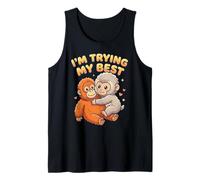 Japanese Baby Monkey Animal Trending Meme Im Trying My Best Tank Top