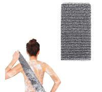 Japanese Back Scrubber Shower Towel, Extra Long Exfoliating Shower Towel, Body Washcloth for Dead Skin Removal Cleaning and Massage (Black)