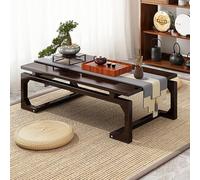 Japanese Bamboo Coffee Table - Multifunctional Low Rectangular Wooden Tea Table for Living Room, Small Accent Furniture (39.4x21.7x11.8 in) - Eco-Friendly Design