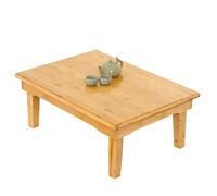 Japanese Bamboo Folding Coffee Table - 80 x 60 x 37 cm, Portable Meditation Table for Floor Sitting, Natural Wood, Compact Design, Ideal for Home and Zen Spaces.