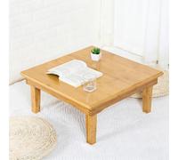 Japanese Bamboo Folding Coffee Table Low Floor Tray Table for Tea Room & Balcony Foldable Dining Table for Living Room & Bedroom 80x80x27cm/31.5x31.5x10.6in