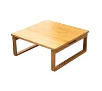 Japanese Bamboo Folding Coffee Table - Low Square Tea Table with Foldable Legs for Meditation Small Dining and Floor Use - Versatile and Space-Saving Design