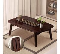 Japanese Bamboo Folding Coffee Table, Portable Kotatsu Table for, Low Floor Seating, Japanese Furniture (70 x 40 x 36 cm, Walnut)