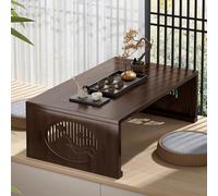 Japanese Bamboo Folding Table Modern Low Coffee Table Rectangular Wooden Tea Table Floor Sitting Dining Desk (80 * 40 * 40CM) Stylish & SpaceSaving