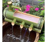 Japanese Bamboo Fountain Decoration - 40cm Water Feature Ornaments for Indoor & Outdoor Garden - Creative Bamboo Garden Sculpture & Statues, Perfect for Zen & Tranquil Spaces