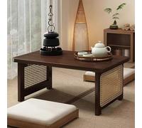 Japanese Bamboo Low Coffee Table Folding Multi-Functional Tea Table for& Small Spaces Easy Storage No Assembly Required (Brown 39.4"x18.9"x13.8")