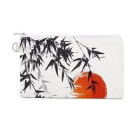 Japanese Bamboo Sun Coin Purse Lightweight Change Purse Mini Zipper Tool Bag Canvas Coin Wallets,Women Men