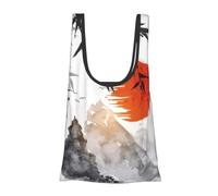 Japanese Bamboo Sun Foldable Shopping Bag In Pouch Reusable Shopping Bags