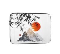 Japanese Bamboo Sun Patterned 12 inch computer bag, portable computer storage bag, suitable for business trips and commuting