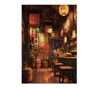 Japanese Bar Interior Design Vivid Wooden Jigsaw Puzzle for Adults, 300 PCS