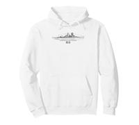 Japanese Battleship Kirishima Blueprint Diagram Pullover Hoodie