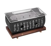 Japanese BBQ Grill - Japanese Style Rectangular BBQ Grill | Portable Rectangular BBQ Grill with Mesh, Charcoal Cooker for Home BBQ
