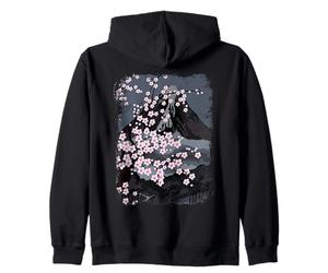 Japanese Beautiful Cherry Blossom with Mount Fuji (on back) Zip Hoodie