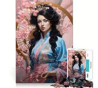 Japanese Beauty Jigsaw Puzzle 1000 Piece for Adults Focus Boost Real Thick Family Play Night Play (38x52cm)
