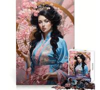 Japanese Beauty Jigsaw Puzzle 1000 Piece for Adults Focus Boost Real Thick Family Play Night Play (38x52cm)