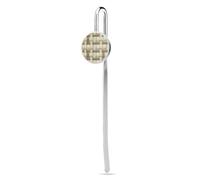 Japanese Beige Textile Simple Stainless Steel Metal Book Mark Marker, Bookmarks Page Holder with Crystal Glass for School Reader Office Supplies