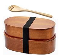 Japanese Bento Box, Lunch Boxes, YFWOOD Japanese Double Layer Natural Wooden Bento Boxes Lunch Box For Kids Adult Picnicking Office School Hiking Camping