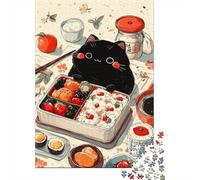 Japanese Bento Box with Cat Jigsaw Puzzles Puzzles for Adults Kids. 1000 Pieces Impossible Challenge Toy Educational Games Home Decoration for Adults& Kids Age 14 Years Up 70x50cm/1000pcs