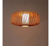 Japanese Birdcage Bamboo Weaving Chandelier Retro Lantern Shape Pendant Light Round Hollow Simple Residential Lamp Bedroom Living Room Balcony Furniture Decoration Ceiling Lamp