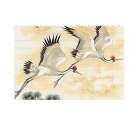 Japanese Birds Flying Painting Printed Jigsaw Puzzle 14.4x9.8 CM, Rectangular Puzzle Challenging Game for Adults Gifts, Family Fun Decorative Wall Decor