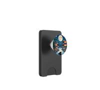 Japanese Black Cat in Lake Temples Moon PopSockets PopWallet for MagSafe