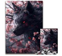 Japanese Black Kitsune Fox Adult Jigsaw Puzzles 1000 Pieces paper Jigsaw Perfect for Birthday ChristmasHalloween Gifts 1000 PCS(38x26cm)