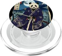 Japanese Block Print Samurai Panda Fuji Ukiyo-e Art Design PopSockets PopGrip for MagSafe