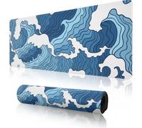 Japanese Blue and White Wave Mousepad Non-Slip Rubber Gaming Mouse Pad Mouse Pads for Computers Laptop 11.8 X 31.5 in