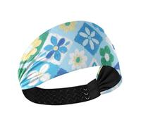 Japanese Blue Cherry Blossom Flowers Moisture Wicking adult headbands for women Elastic sweat bands for Volleyball washing face Yoga washing face vinchas para el cabello de mujer