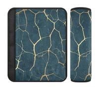 Japanese Blue Marble Golden 2 Pack Cute Seatbelt Covers Protects Your Neck and Shoulders for Backpack Protector para cinturón de carro