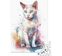 Japanese Bobtail Cat 1000-Piece Puzzle for Adults, 52x38cm/1000pcs; A Relaxed Project for Colder Days; White Card Pieces with Reduced Dust