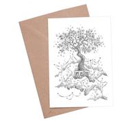 Japanese Bonsai Tree Greeting Card - Luxury A6 Card, Soft-Touch Feel, Blank for Any Occasion - Nature-Inspired Gift