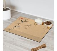 Japanese Branch Dragonflie Pet Feeding Mat for Cat Dog Water Bowl Food Mats Vintage Japanese Pet Feeding Mats Absorbent Nti-Slip Contain Spills Protects Floors Placemat 60.9 x 81.2 cm