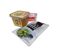 Japanese Bundle With Japanese Hikari Miso Paste Enjuku Koji Miso 750g (ALL NATURAL), Bonito Dashi Stock Powder, 40 G & Wakame Dried Seaweed 56.7g