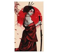 Japanese Bushi Female Samurai Patch Warrior Embroidered Iron On Foto