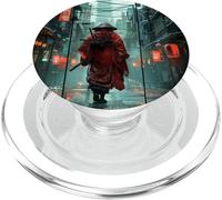 Japanese Bushido Spirit in Samurai retro vaporwave Cyberpunk PopSockets PopGrip for MagSafe