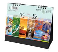 Japanese Calendar 2026 - Beautiful World Scenery "Bikei", 7" x 6" Monthly Desk Flip, Made in Japan Todan TD-275