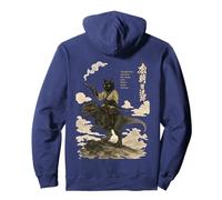 Japanese Calligraphy Cat Rides Dinosaur with Haiku Pullover Hoodie